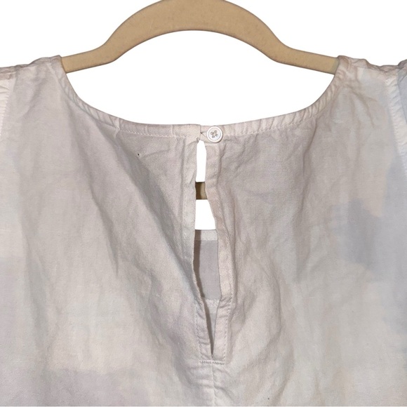 AG ADRIANO GOLDSCHMIED Jennifer Midi Shift Dress White Linen Blend Size Large - Picture 10 of 16